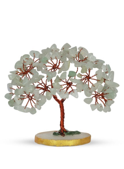 Green Jade Heart Chakra Slice Base Tree for Peace and Prosperity