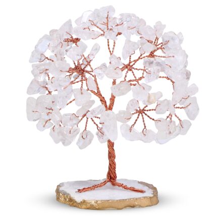 Clear Quartz Crown Chakra Slice Base Tree for Warding and Wisdom